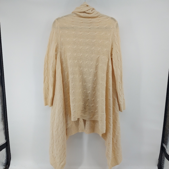 Ralph Lauren CABLEKNIT Wool Cashmere Cardigan Cream Size Medium/Large - Picture 5 of 5